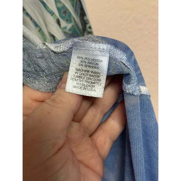 The Pyramid Collection Women's Blue Paisley Print Cardigan Festival Y2K - Picture 3 of 4